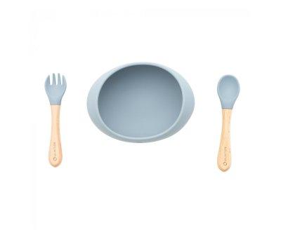 Vaisselle 3 pices Silicone Grey