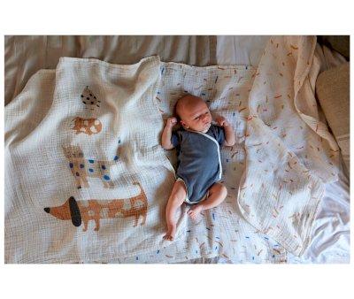 3 Muselinas Little Mateys Royal Blue Bamb 80 cm