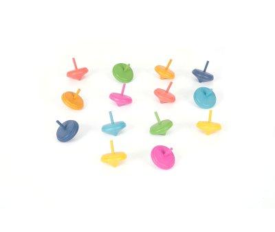 Set 14 Trottole Legno Rainbow