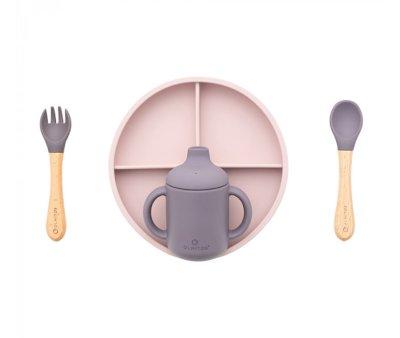 Vajilla 5 Piezas Silicona Pink