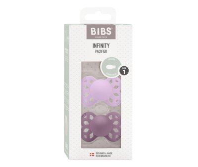 2 Sucettes BIBS Infinity Symmetric Sky Violet/Mauve