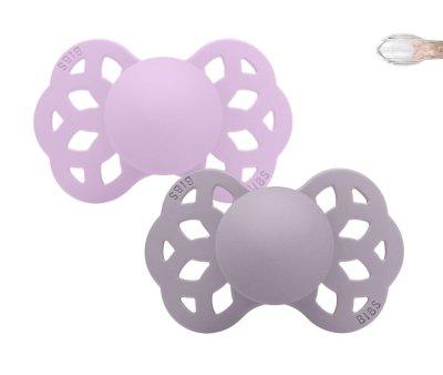 2 Sucettes BIBS Infinity Symmetric Sky Violet/Mauve