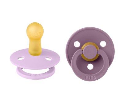 2 Sucettes Rondes BIBS Colour Violet Ciel/Mauve