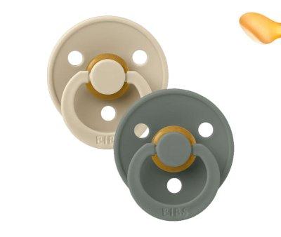 2 Sucettes BIBS Colour Anatomic Vanille/Pine