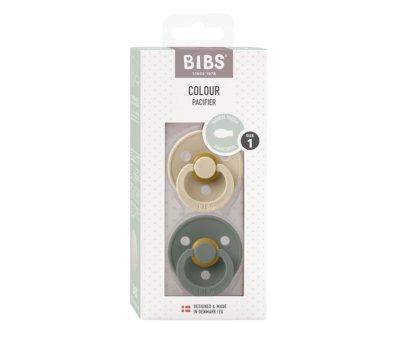 2 Sucettes BIBS Colour Simtric Vanille/Pin