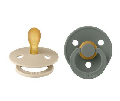 2 Sucettes BIBS Colour Simtric Vanille/Pin