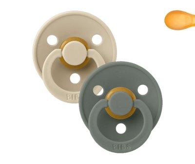 2 Sucettes BIBS Colour Simtric Vanille/Pin
