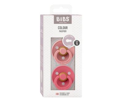 2 Sucettes Rondes BIBS Colour Round Dusty Pink/Coral