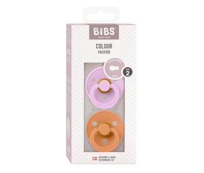 2 chupetas BIBS Colour Round Violet Sky/Pumpkin