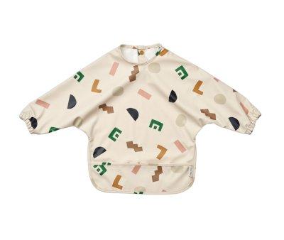 Bib with Sleeves Graphic Alphabet /Sandy