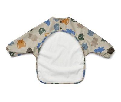 Bib with Sleeves Monster/Blue Mix