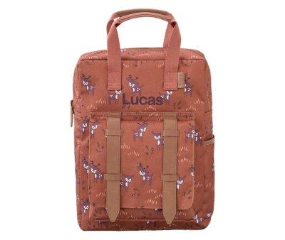 Deer Fawn Clay Personalised School Backpack