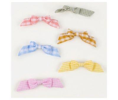 6 Clips de Pelo Gingham