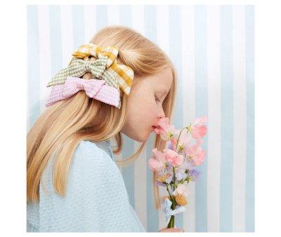 6 Clips de Pelo Gingham