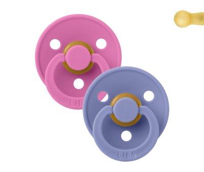 2 Succhietti BIBS Colour Round Bubblegum-Peri