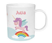 Tasse en Plastique Personnalisable Licorne Arc-en-ciel