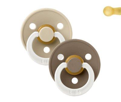 2 Succhietti BIBS Colour Round Notturni Vainilla Night/Dark Oak Night