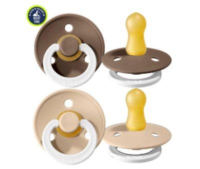 2 Succhietti BIBS Colour Round Notturni Vainilla Night/Dark Oak Night