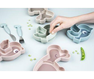 Silicone Plate Stick&Stay Snack Birdee Powder