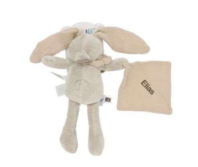 Peluche Conejo con Mini Doudou Moka Personalizable