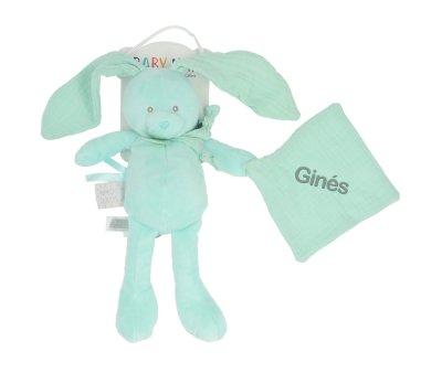 Conejito con Doudou Diabolo Mint Personalizable