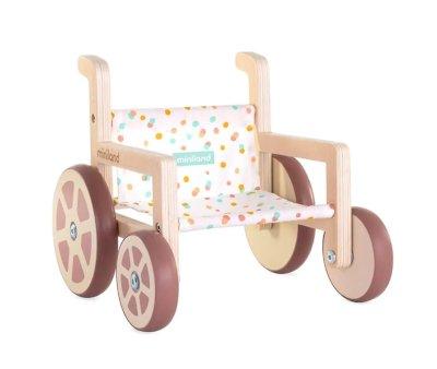 Sedia a Rotelle in Legno per Bambole