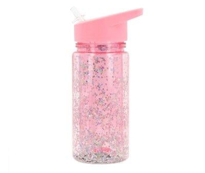 Garrafa com palhinha de plstico Glitter Stars Gloss Personalizada