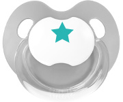 Chupeta Personalizada Retro Cinzenta Estrela