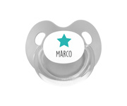 Chupeta Personalizada Retro Cinzenta Estrela