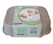 Carton avec 6  Oeufs en Bois