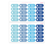 40 Autocollants pour Objets Bleu toile