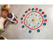 Mandala Pequeas Monedas Azules