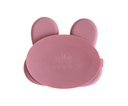 Bunny Stickie Plate Dusty Rose