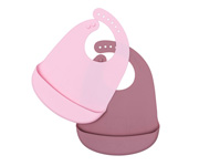 2 Babero Silicona Catchie Dusty & Powder Pink