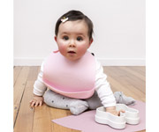 2 Babero Silicona Catchie Dusty & Powder Pink