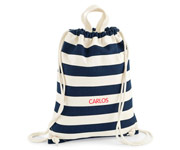 Sac  dos Ficelle Natural-Navy Personnalisable