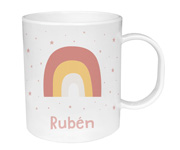 Mug Plastique Personnalisable Arc-en-ciel Rose