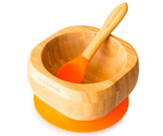 Bol Bamb Naranja Eco con Cuchara