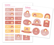 29 Autocollants pour Objets Arc-en-ciel Rose