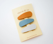 Clips Cabelo Fosco Snap Golden-Light Blue-Buff