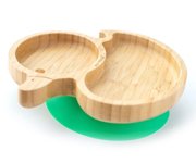 Plato Bamb con Ventosa Pato Verde