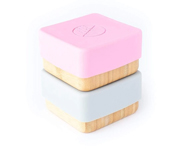 2 Cajitas para Snack de Bamb Rosa/Gris
