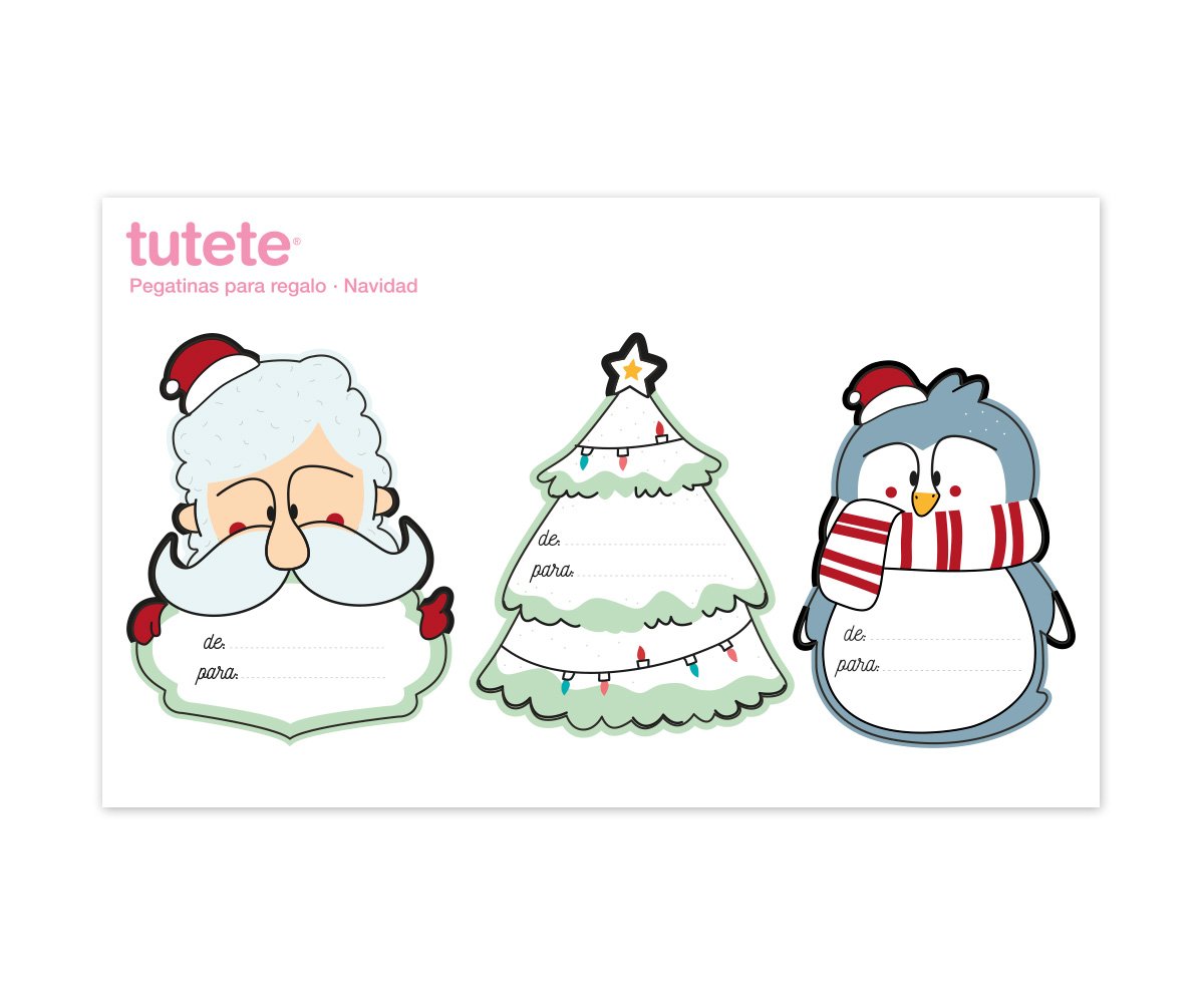 3 autocolantes de Natal para presentes de Pai Natal