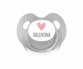 Sucette personnalise rtro coeur gris 