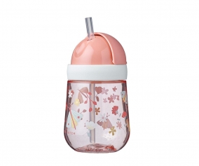 Vaso con Pajita Mio Flores y Mariposas