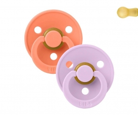 2 Succhietti BIBS Colour Round Papaya/Violet Sky