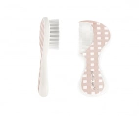 Set Peine y Cepillo Bebe Cuadro Rosa