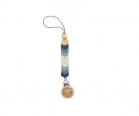 Chupetero Silicona Chevron Azul