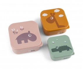 3 Lunch Boxes Deer Friends Powder Mix