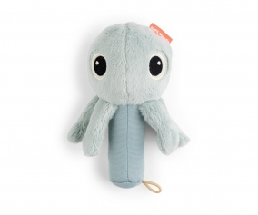 Small Rattle with Mirror Jelly Blue